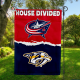 Predators vs Blue Jackets House Divided Flag, NHL House Divided Flag